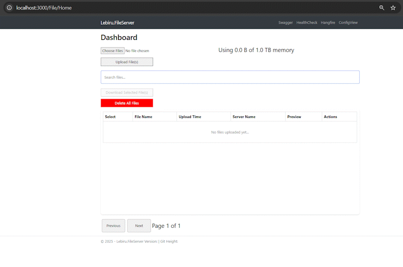 An image of Lebiru.FileService Homepage
